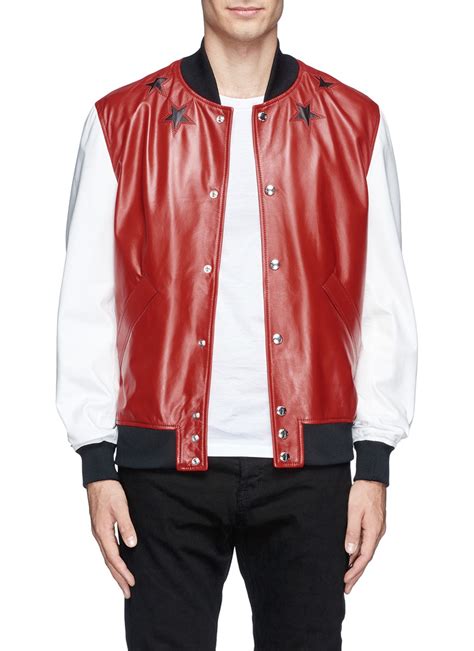 givenchy leather bomber jacket red